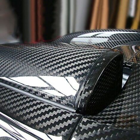 Pellicola adesiva in fibra di carbonio e vinile, 3 M 1080-CF12, colore:  nero carbone lucido, 30 x 76 cm, per auto, finitura a trama : :  Auto e Moto