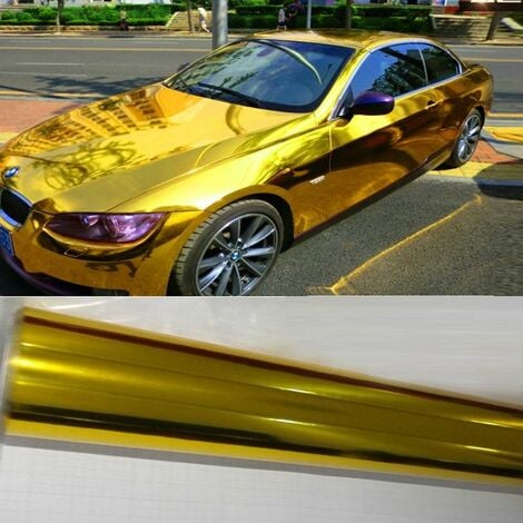 Pellicola adesiva cromata oro per car wrapping Misura - 2,5cm x 5