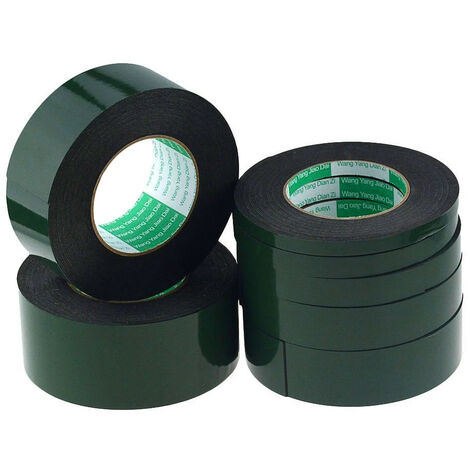 Nastro biadesivo in schiuma acrilica per fissaggio, ad alta adesività, nero - Lunghezza: 50 Metri - Spessore: 0,8mm - Larghezza: 25mm
