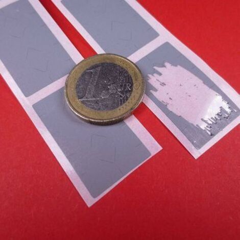 Label Scratch off/gratta e vinci colore silver su pvc adesivo rettangolare - Numero Pezzi: 500 pcs. - Modello: Rettangolo - 10x30mm