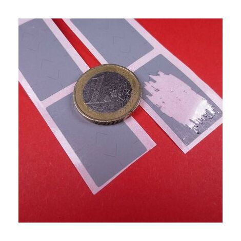 Label Scratch off/gratta e vinci colore silver su pvc adesivo rettangolare - Numero Pezzi: 500 pcs. - Modello: Rettangolo - 23x42mm