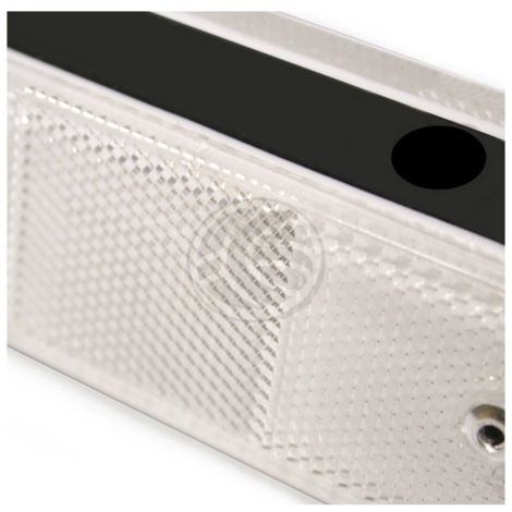 Riflettore Catarifrangente bianco da parete in plastica nera - 180x50x40mm