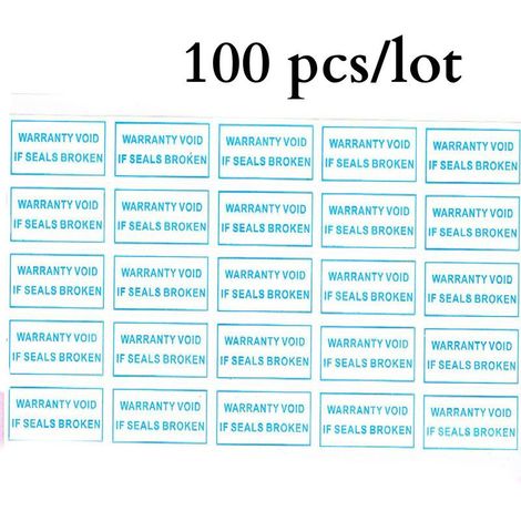 100 pezzi Etichette label adesive sigilli di garanzia 10x20mm