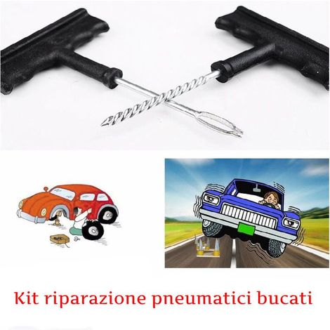 Kit riparazione pneumatici tubeless auto, moto, mtb