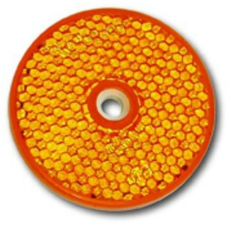 2 Catadiottri adesivi catarifrangenti a cerchio con/senza foro al centro in 3 colori - Colore: Arancione - Modello: Adesivo con foro vite al centro