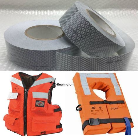 Nastro adesivo Solas tape marino retroroflettente per prodotti di salvataggio omologato Misura - 50mm x 10 Metri (1/5)