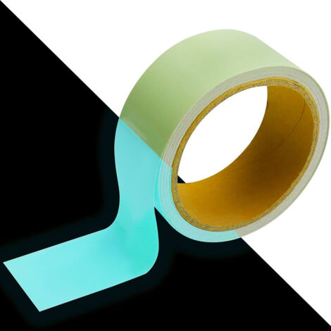 Nastro adesivo blu acquamarina luminescente si illumina al buio Larghezza - 50mm x 3MT (1/5)
