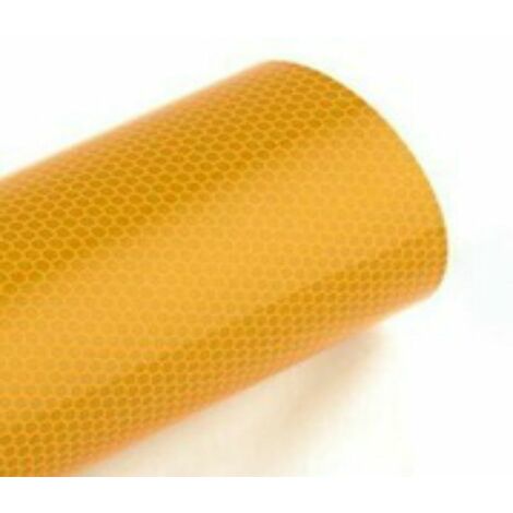 Pellicola adesiva retroriflettente in microsfere ad alta intensità in PET - Colore: Giallo - Misura: 1240mm (124cm) x 300cm