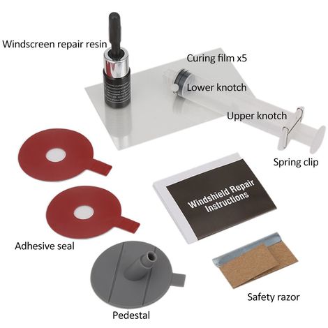 Kit riparazione piccole crepe o ammaccature del vetro parabrezza auto