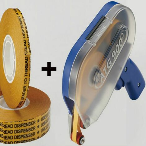 Biadesivo transfer tapes reverse (ATG system) a basso spessore 0,05mm (con/senza dispenser ATG900) Packaging - 8 Rotoli: 19mm x 33M x 0,05mm + Dispenser ATG900