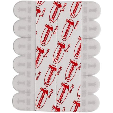 Strisce biadesive COMMAND by 3M per quadri e poster in 3 misure Packaging - 12 Strip (6,9 x 1,6cm)