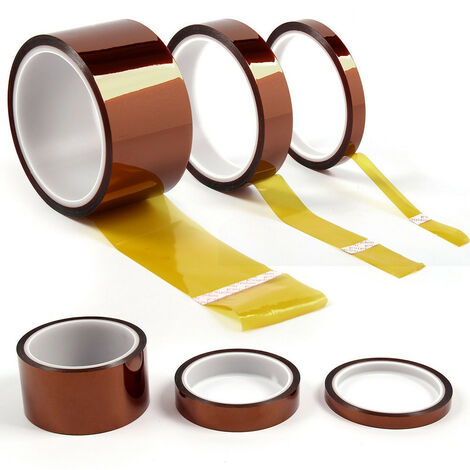 Nastro adesivo KAPTON tape in polyamide alte temperature fino a 300° protezione termica BGA da 33 Metri Misura - 5mm x 33 Mt (4 rotoli)