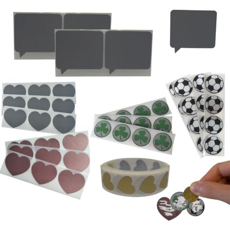 Label Scratch off modello gratta e vinci adesivi speciali da graffiare - Numero Pezzi: 300 pcs. - Modello: Cuore oro - 35x30mm