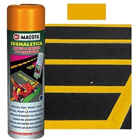 MACOTA SEGNALETICA vernice spray per segnaletica stradale - 500 ML - 6 TINTE Colore - Giallo