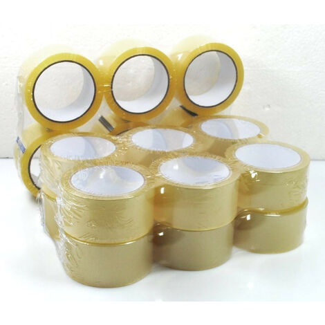 Nastro Adesivo per imballaggio trasparente silenzioso Polipropilene acrilico PPL - 66/132 mt x 50 mm Packaging - 50mm x 66MT (36 rotoli)
