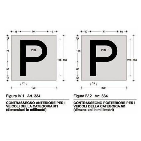 Adesivo “P” Principiante, Set di 1 Pezzo Anteriore + 2 Posteriori COD.0084  (bianco) : : Auto e Moto