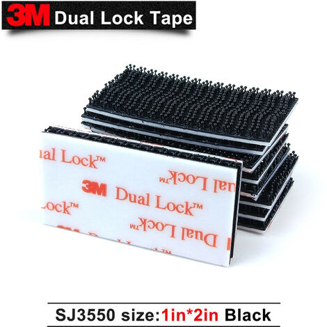 Velcro adesivo nero 25mm x 5cm Dual lock SJ 3550 3M GOPRO e TELEPASS Numero Pezzi - 10 pezzi (25mm x 50mm)