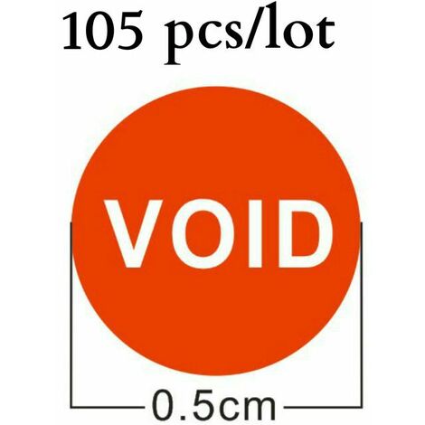 Etichette bollini adesivi arancione antimanomissione con sigillo di garanzia e scritta "VOID" - 105 pezzi