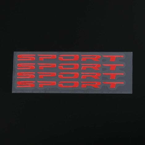 4 pezzi Kit adesivi rifrangenti alta visibilità scritta "SPORT" per cerchi auto Colore - Rosso (1/5)