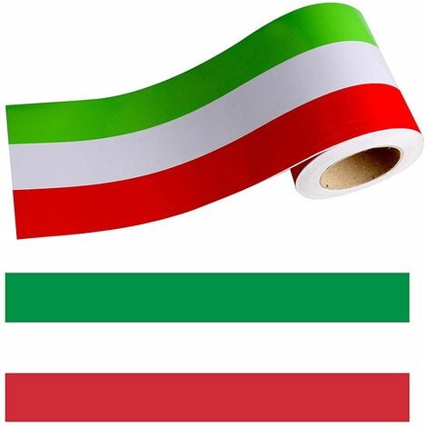 Fascia adesiva TRICOLORE cm 120 X 0,5 striscia adesiva italia bandiera italiana