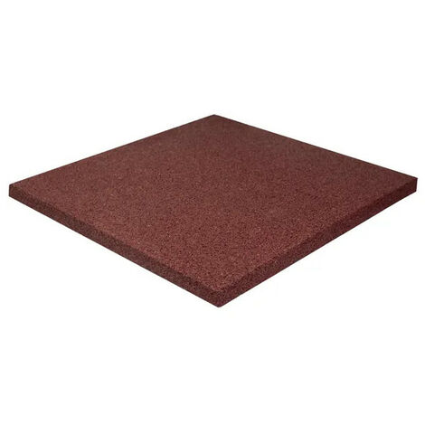 Piastrelle ad incastro Antitrauma in gomma sintetica 40 x 40 cm Sp 25 mm rosso Packaging - (1 Pcs. 400x400x25mm)