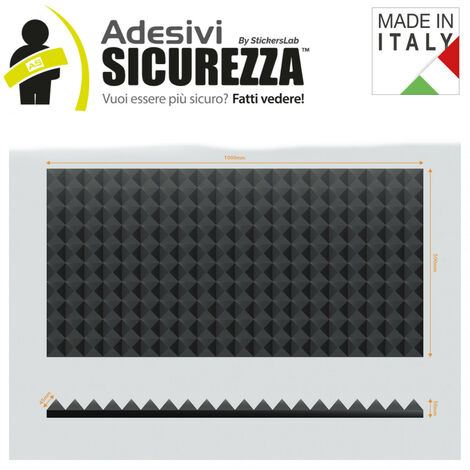 Pannello acustico Fonoassorbente Insonorizzante piramidale ignifugo Packaging - 100x50x3,5cm (0,5m²)