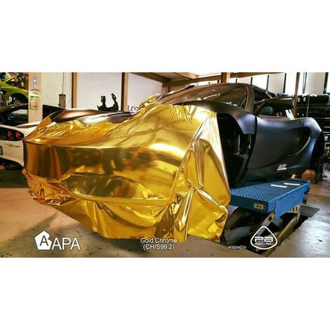 Pellicola adesiva cromata effetto specchio oro APA made in Italy car  wrapping h145 Misura - 150cm x
