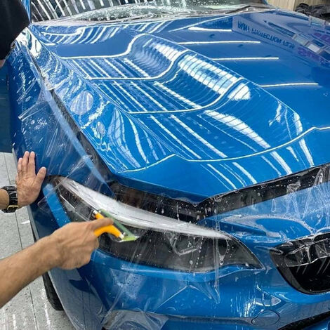 Film PU vinilico trasparente satinato per protezione verniciatura parti automobilistiche APA made in Italy h152 Misura - 152cm x 10 Mt
