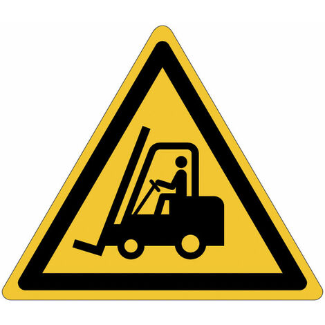 Cartello Adesivo 'Pericolo Passo Carrelli Elevatori' - Formato 210x300 Mm - Alluminio - Conforme ISO 7010 - 5