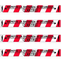 Nastro adesivo in PVC - Rispetta la distanza di sicurezza 50mm x 60M Packaging - 50mm x 66MT (18 rotoli)