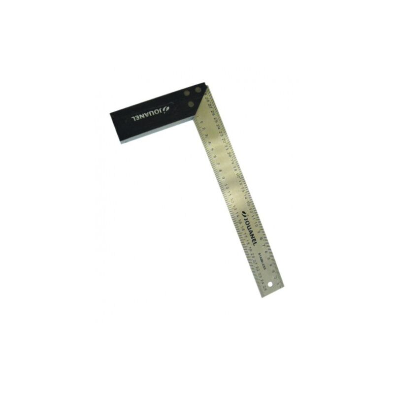 JOUANEL - Équerre à dosset bois, règle en inox gravé, 300 mm - Réf: EQDO300B
