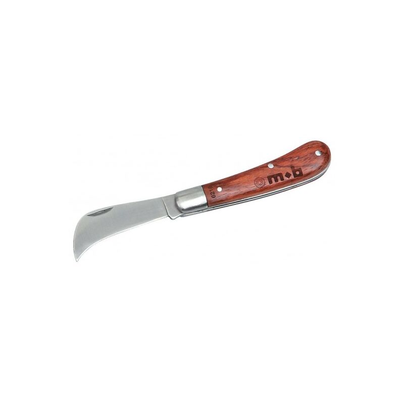Couteau d'électricien inox 2 lames (1 serpette - 1 droite) - KS TOOLS
