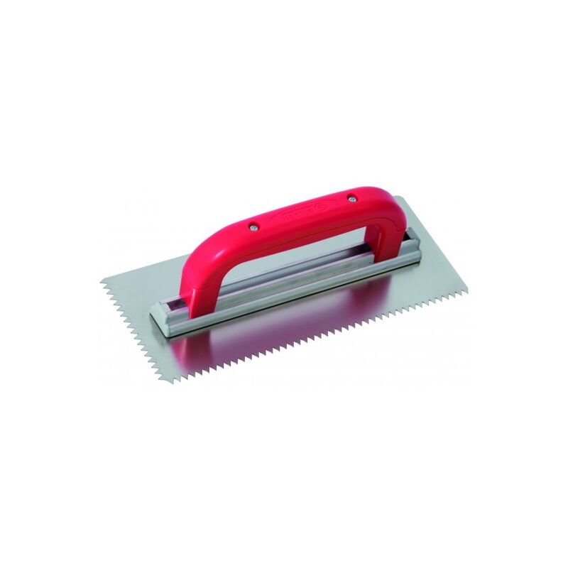 Platoir à colle en inox L. 28 cm et dents carrées L. 10 x l. 10 mm