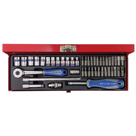 KING TONY - Coffret 1/4" 45 pièces douilles et embouts (1/5)