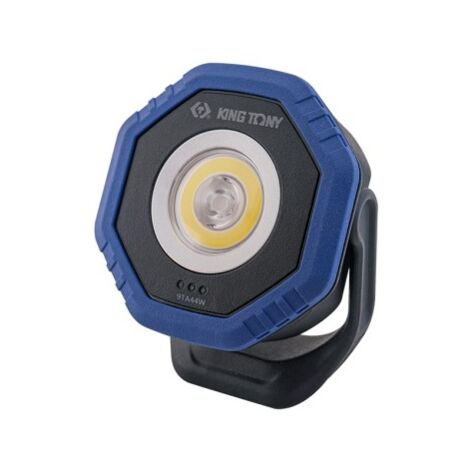 Mini projecteur LED 7W 800 lumens – Charge sans fil – Base pivotante 180° – Pour chantiers humides et éclairage d'appoint – King Tony (1/7)