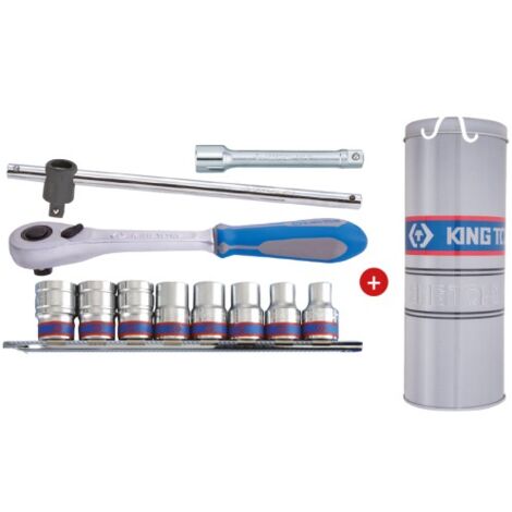 KING TONY - Jeu de douilles et accessoires 1/2" - 11 pièces (1/2)