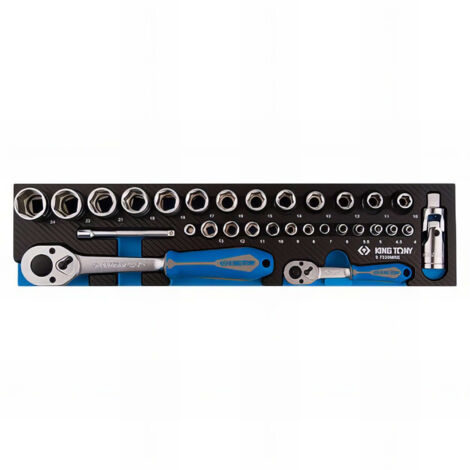 KING TONY - Module mousse + PP 30 pièces douilles 1/4 & 1/2" et accessoires (1/5)