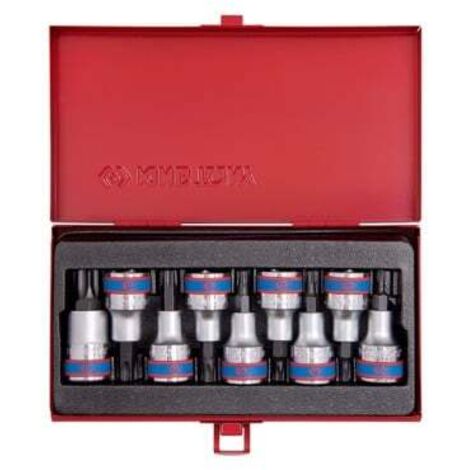 Coffret de douilles TORX 1/2' – 9 pièces T20 à T60 – Acier au chrome vanadium – Pour travaux mécaniques exigeants – King Tony