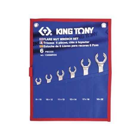 King Tony 1306MRN : Trousse Clés à Tuyauter 6 Pcs Hydraulique Pro (1/5)