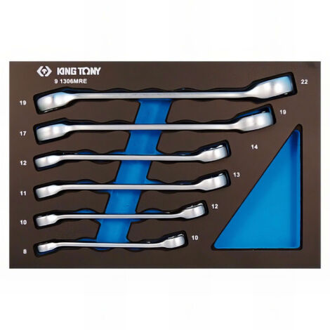 Clé à tuyauter 6 pans métriques 8-22mm – Module mousse + PP – Pour espaces confinés – Précision et durabilité – King Tony (1/5)