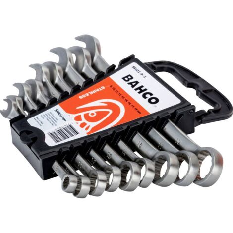 BAHCO - Jeu de clés mixtes en acier inoxydable, dimensions métriques - 9 pcs (1/3)
