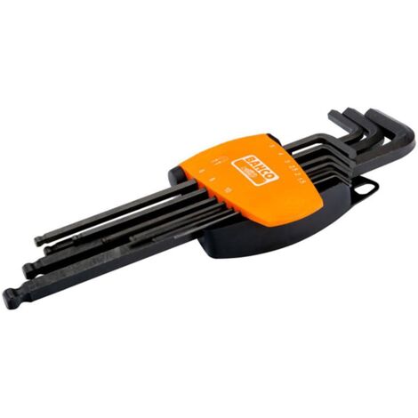 BAHCO - Jeu de clés mâles 6 pans tête sphérique, métriques, support aimanté compact -9pc (1/3)