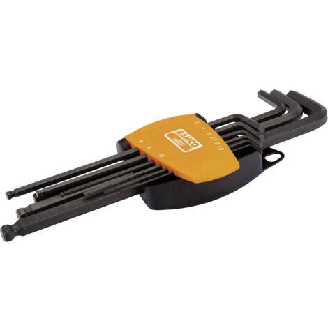 BAHCO - Jeu de clés mâles 6 pans à tête sphérique, métriques, support compact - 9 pc (1/3)