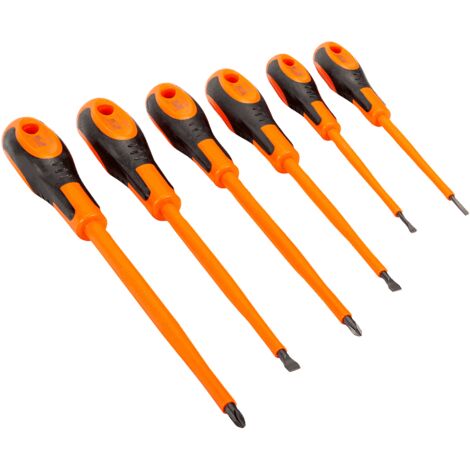 BAHCO - Jeu de tvis à fente 3-6,5 mm/Phillips PH1-PH2 avec poignée en caoutchouc - 6 pcs (1/2)