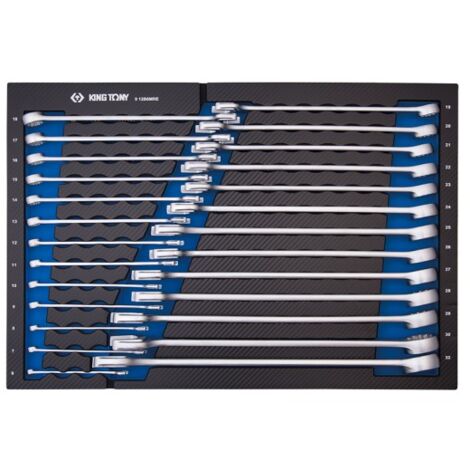 Module mousse 26 clés mixtes longues et légères – Dimensions 560x375mm – Accès facilité boulons dans espaces restreints – King Tony (1/2)