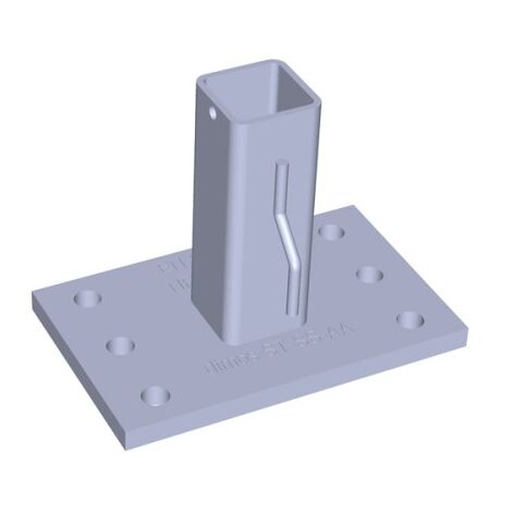 DIMOS - Support I 355 pour potelet carré 30x30mm (hors fixation) - 160 mm