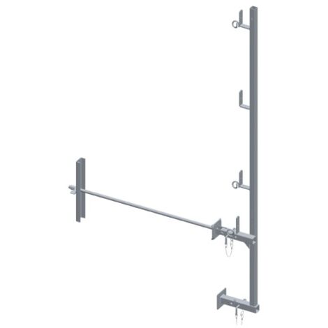 Dimos – Garde-corps universel 1,5m avec traversée murale 90cm – Norme EN 13 374 B – Fixation facile en rive ou bas de toit