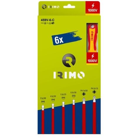 IRIMO - Jeu de tournevis isolés pour vis à fente et vis Phillips, 6 pièces