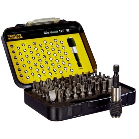 Jeu d'embouts Stanley 61 pièces. Porte-embout - 1-13-902