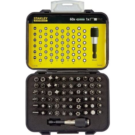 Jeu d'embouts Stanley 61 pièces. Porte-embout - 1-13-902